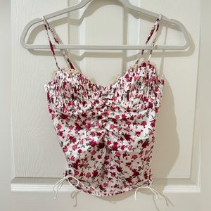 For Love & Lemons Pink Flower Tank NWT